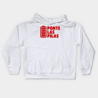 Ponte las pilas - red grunge design Kids Hoodie